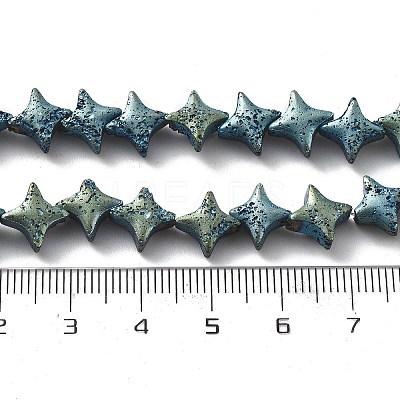 Electroplated Natural Lava Rock Beads Strands G-A251-C01-01J-1