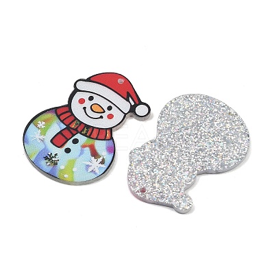Christmas Themes Opaque Printed Acrylic Pendants LS-OACR-B037-03-1