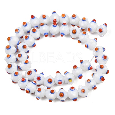 Handmade Bumpy Lampwork Beads Strands LA-CBA05D6-01-03-1