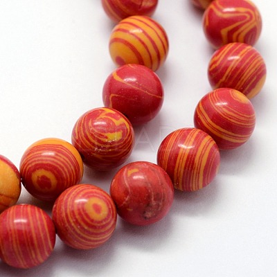 Synthetic Malachite Beads Strands G-I199-32-8mm-A-1