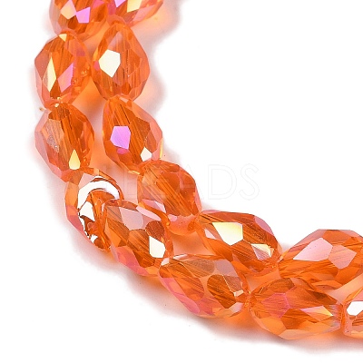 Transparent Electroplate Glass Beads Strands EGLA-N013-T8mm-B09-1