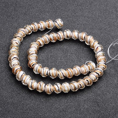 Handmade Gold Sand Lampwork Rondelle Beads Strands LAMP-I010-C-10-1