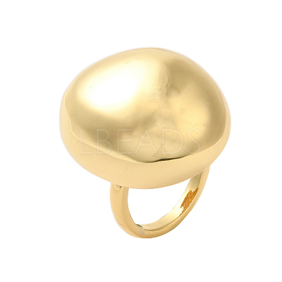 Oval Brass Finger Rings for Women RJEW-A046-05G-1