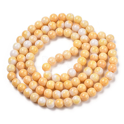Ombre Effect Dyed Crackle Glass Round Beads Strands X1-GLAA-T031-01E-1