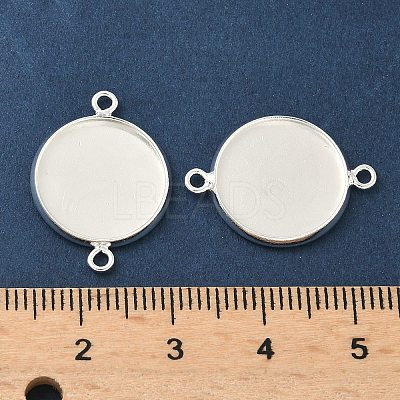 Flat Round Brass Connector Cabochon Settings KK-K414-13A-S-1