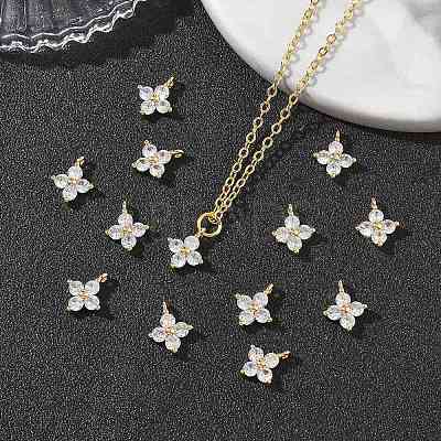 SHEGRACE Brass Cubic Zirconia Charms XGRQ4H913-680G-A-1