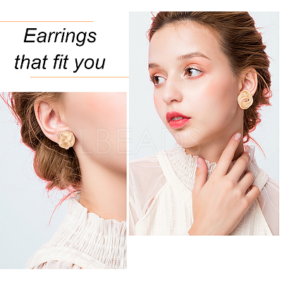 4 Pairs 4 Style Alloy Round Knot Clip-on Earrings for Women EJEW-AN0004-31-1