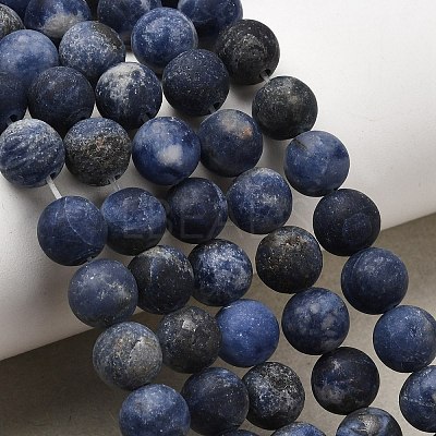 Natural Sodalite Beads Strands X-G-Q462-8mm-07-1