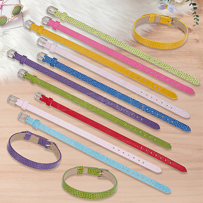 20Pcs 10 Colors PU Leather Watch Bands AJEW-CY0002-89-1