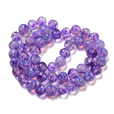 Baking Paint Glass Bead Strands GLAA-G116-02B-1