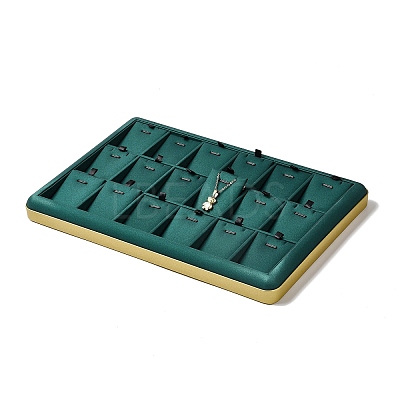 18-Slot PU Leather Pendant Necklace Display Tray Stands VBOX-C003-05A-1