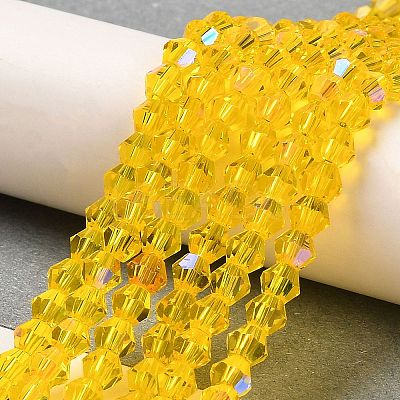 Transparent Electroplate Glass Beads Strands EGLA-A039-T2mm-L22-1