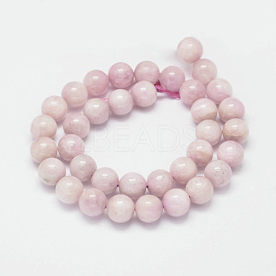 Round Natural Kunzite Beads Strands G-K068-27-10mm-1