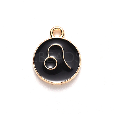Alloy Enamel Pendants X-ENAM-S124-01B-08G-1