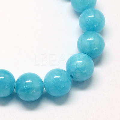 Natural Dyed Yellow Jade Gemstone Bead Strands X-G-R271-6mm-Y05-1