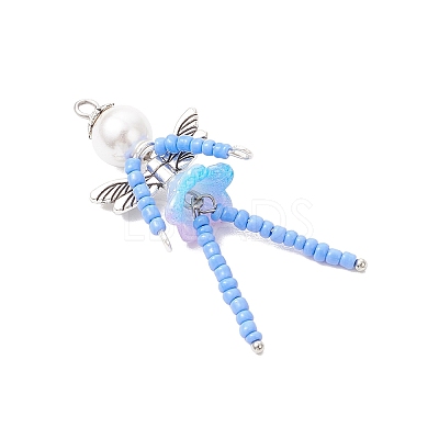 5Pcs Iridescent Acrylic Pendants PALLOY-TA00286-1