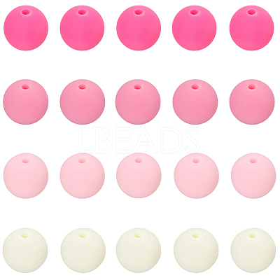 Rubberized Style Imitated Silicone Acrylic Beads MACR-PA0001-06B-01-1