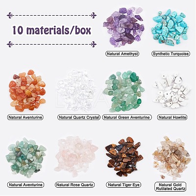 Natural & Synthetic Mixed Gemstone Chip Beads G-AR0001-17-1