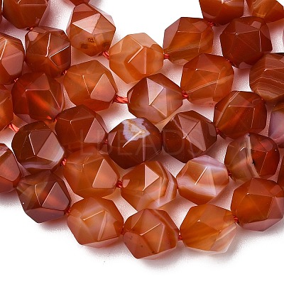Natural Red Banded Agate Beads Strands G-Z119-A05-02-1