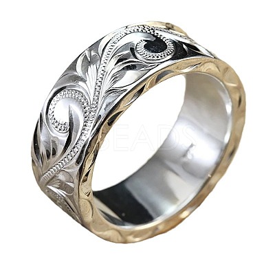 Sculptured Vine Pattern Brass Finger Rings for Women FS-WGD177A-03-1