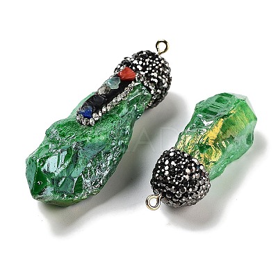 Electroplated Raw Rough Natural Quartz Crystal Big Pendants G-B077-04A-06-1