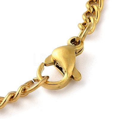 304 Stainlessa Steel Curb Chain Pendant Necklaces LS-NJEW-H034-07G-1