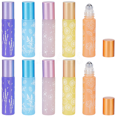 10Pcs 5 Colors Glass Roller Ball Bottles CON-GF0001-21-1
