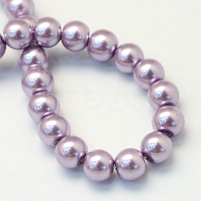 Baking Paint Pearlized Glass Pearl Round Bead Strands HY-Q003-6mm-44-1