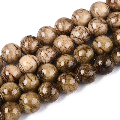 Natural Persian Jade Beads Strands G-A255-A02-02E-1
