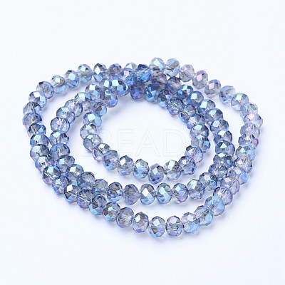 Electroplate Transparent Glass Beads Strands EGLA-A034-T4mm-Y02-1