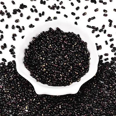 Picasso Spray Painted Glass Seed Beads SEED-T006-04-39-1