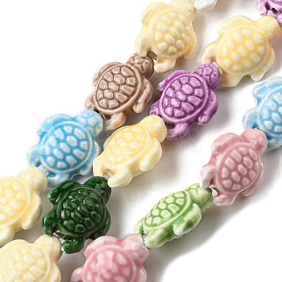 Handmade Porcelain Beads Strands PORC-R140-02-1