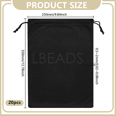 20Pcs Polyester Drawstring Pouches with Cord ABAG-GO0001-18-1