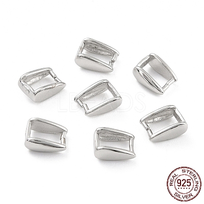 Anti-Tarnish Rhodium Plated 925 Sterling Silver Ice Pick Pinch Bails STER-Z001-016A-P-1