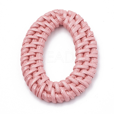 Handmade Spray Painted Reed Cane/Rattan Woven Linking Rings WOVE-N007-04D-1