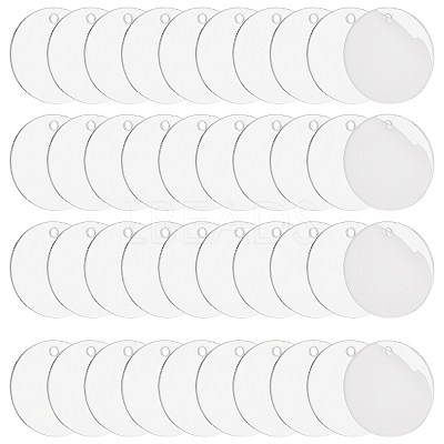40Pcs Transparent Acrylic Pendants OACR-FS0002-79-1