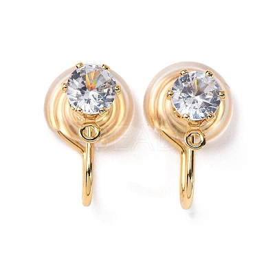 Brass Micro Pave Cubic Zirconia Ear Cuff Findings LS-KK-F898-15D-G-1