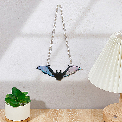 Acrylic Bat Hanging Suncatchers HJEW-WH0042-148B-1