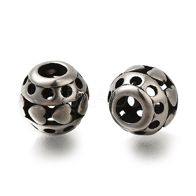 304 Stainless Steel European Beads STAS-D191-05G-AS-1