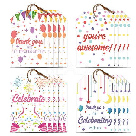 120Pcs 4 Styles Sunflower Paper Thank You Gift Tags CDIS-WH0038-05-1