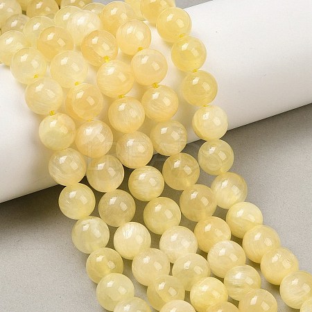 Natural Golden Silk Jade Beads Strands G-Z112-A01-8mm-1