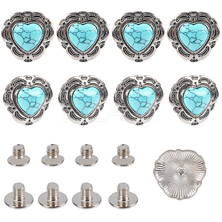 8 Bags Alloy Decorative Rivets BUTT-CP0001-21-1