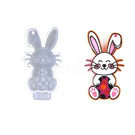 Easter Rabbit Silicone Keychain Pendant Molds SIL-Z018-06A-1