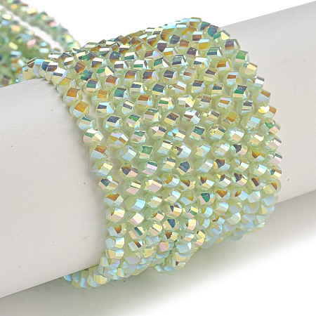 Electroplate Glass Beads Strands GLAA-Q105-04O-1
