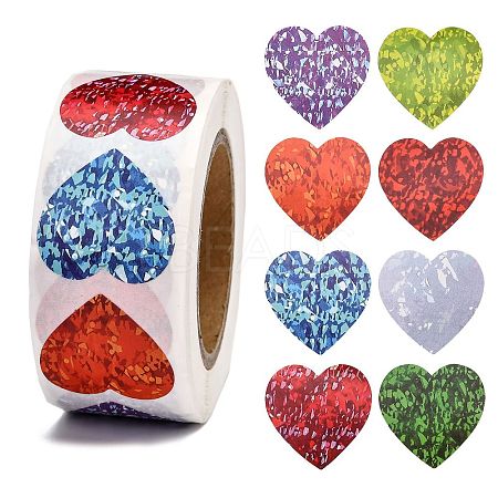 Heart Shaped Stickers Roll X-DIY-K027-A16-1