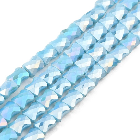 AB Color Plate Glass Beads Strands EGLA-P051-06A-B07-1
