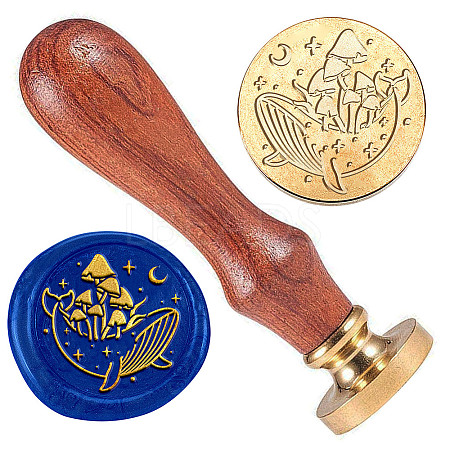 Golden Plated Brass Sealing Wax Stamp Head AJEW-WH0208-937-1