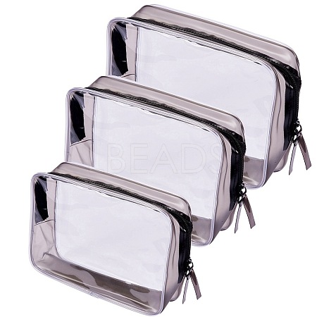 3Pcs 3 Style Portable Plastic Laser Transparent Cosmetic Storage Bags ABAG-SZC0007-07-1