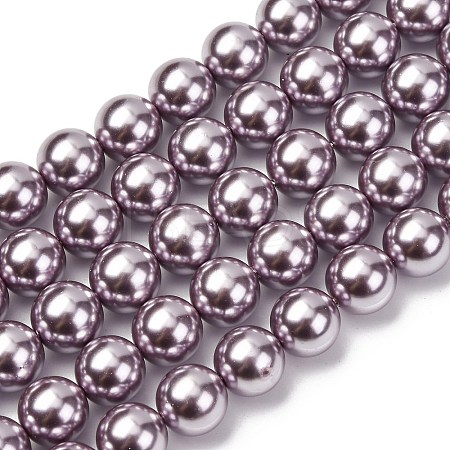 Electroplated Shell Pearl Beads Strands BSHE-G041-10mm-02-1