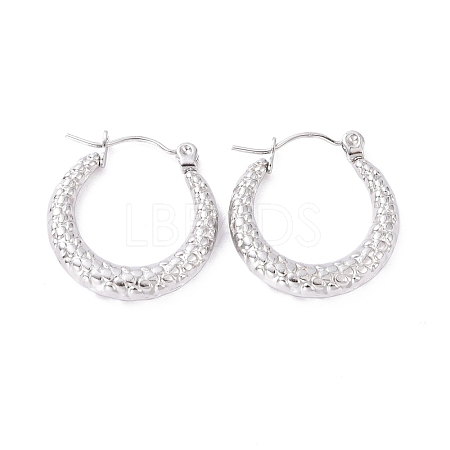 Non-Tarnish 304 Stainless Steel Chunky Hoop Earrings for Women EJEW-G293-19P-1